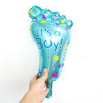 Set 3 Baloane din Folie Metalizata, Flippy, Figurine Picior 46x79 cm, Inima 45cm, Stea 45cm, Model It's a Boy, Tema
