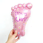 Set 3 Baloane din Folie Metalizata, Flippy, Figurine Picior 46x79 cm, Inima 45 cm, Stea 45cm, Model It's a Girl, Tema