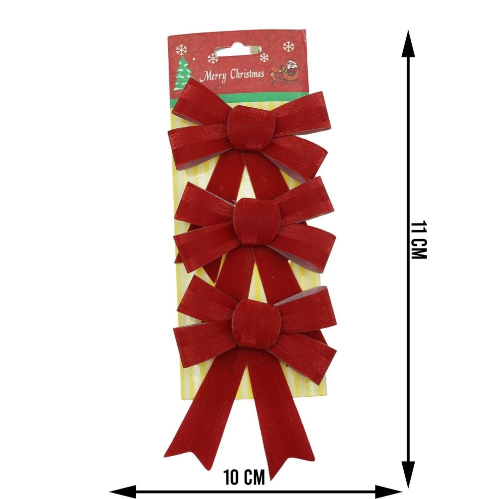 Set 3 fundite pentru brad, Rosii, 10 x 11 cm, din poliester, Flippy