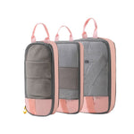 Set 3 Genti de Calatorie Flippy, Pentru Depozitare, Compresibile, 3 Dimensiuni, Mic, Mediu, Mare, Impermeabile, Fermoar