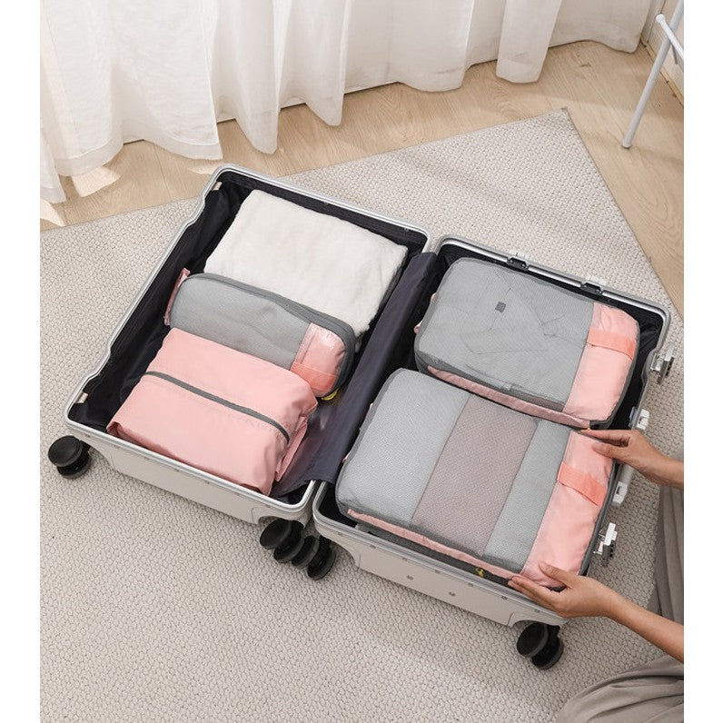 Set 3 Genti de Calatorie Flippy, Pentru Depozitare, Compresibile, 3 Dimensiuni, Mic, Mediu, Mare, Impermeabile, Fermoar