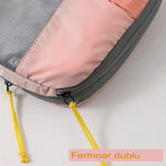 Set 3 Genti de Calatorie Flippy, Pentru Depozitare, Compresibile, 3 Dimensiuni, Mic, Mediu, Mare, Impermeabile, Fermoar
