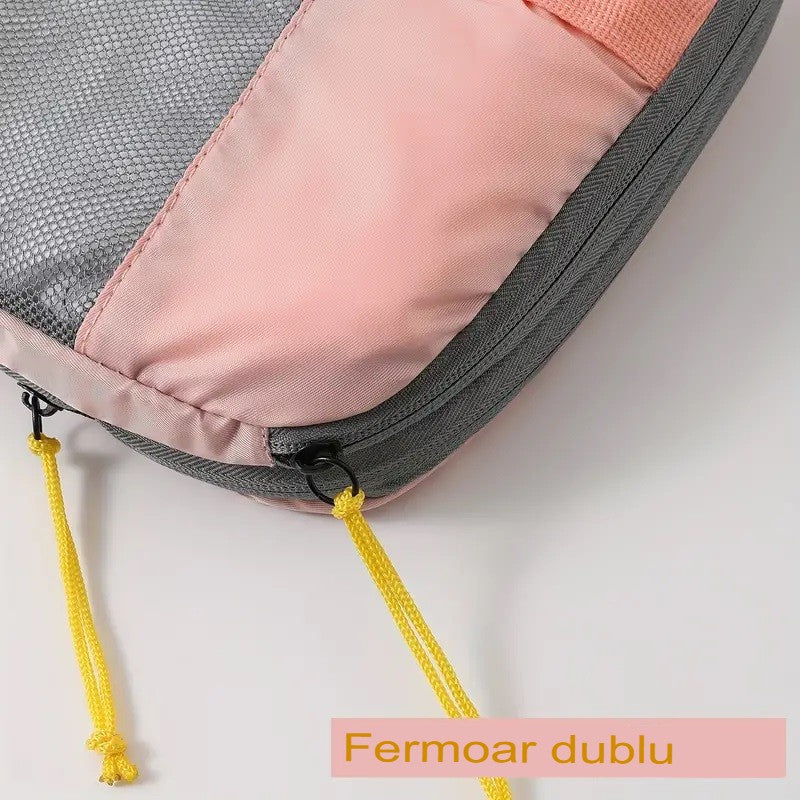 Set 3 Genti de Calatorie Flippy, Pentru Depozitare, Compresibile, 3 Dimensiuni, Mic, Mediu, Mare, Impermeabile, Fermoar