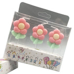 Set 3 Lumanari, Flippy, Tema Flori, Model 2, din Parafina, Multicolor