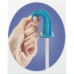 Set 3 Perii pentru Toaleta, Flippy, din Silicon, Perie Zimtata, Cap Flexibil, Suport Adeziv pentru Montarea pe Perete,