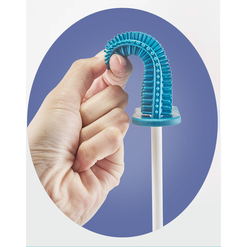 Set 3 Perii pentru Toaleta, Flippy, din Silicon, Perie Zimtata, Cap Flexibil, Suport Adeziv pentru Montarea pe Perete,