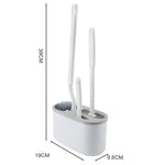 Set 3 Perii pentru Toaleta, Flippy, din Silicon, Perie Zimtata, Cap Flexibil, Suport Adeziv pentru Montarea pe Perete,