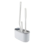 Set 3 Perii pentru Toaleta, Flippy, din Silicon, Perie Zimtata, Cap Flexibil, Suport Adeziv pentru Montarea pe Perete,