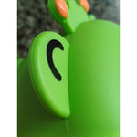 Set 3 Piese Diversificare Bebelusi si Copii, Flippy, Bol, Lingura si Furculita, Model Broscuta, din Silicon si Otel