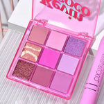 Set 3 Produse de Machiaj, KEVIN &amp; COCO, Pink Ice Star, 9 culori, 15.5 x 13 x 3.4 cm