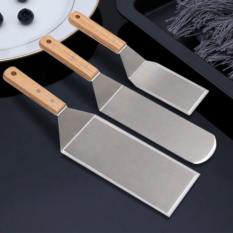 Set 3 spatule pentru gratar Flippy, din metal, margini subtiri, suprafata antiaderenta, rezistente la temperaturi