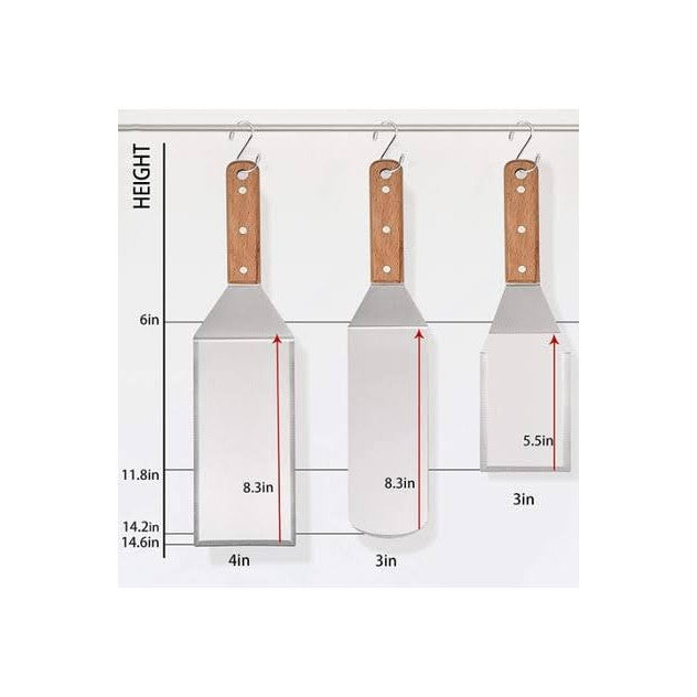 Set 3 spatule pentru gratar Flippy, din metal, margini subtiri, suprafata antiaderenta, rezistente la temperaturi