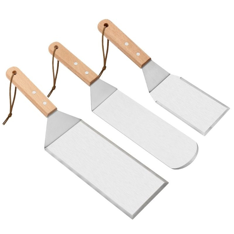 Set 3 spatule pentru gratar Flippy, din metal, margini subtiri, suprafata antiaderenta, rezistente la temperaturi