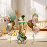 Set 30 Baloane Folie si Latex, Flippy, Tematica Prima Aniversare, Baloane Latex 30cm, 25cm, Figurina Girafa 32x34 cm,