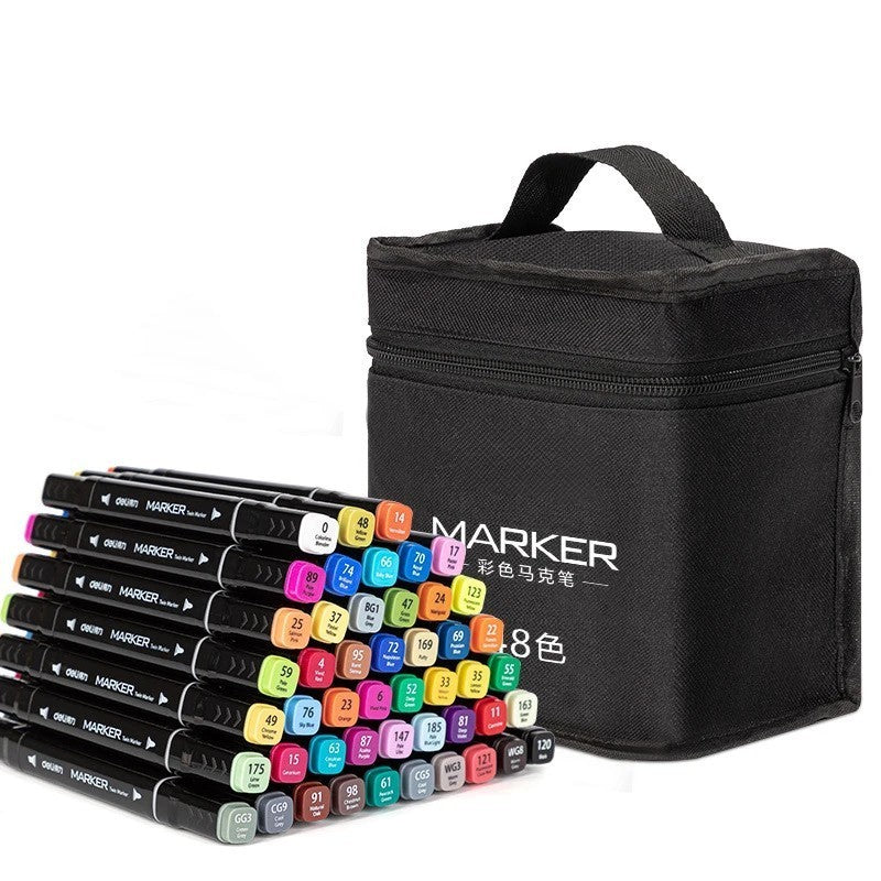 Set 30 Markere, Flippy, pe Baza de Alcool, Dublu Capat, Subtire 1mm si Gros 6 mm, Geanta Depozitare, 15 cm, Multicolor