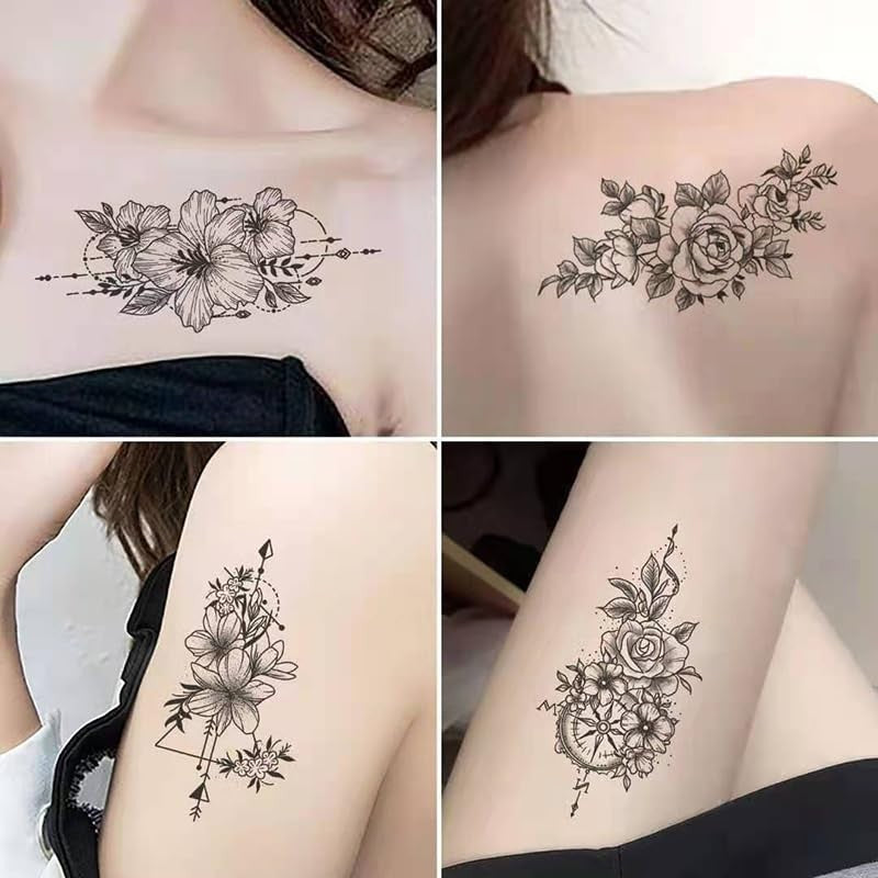 Set 30 Tatuaje Temporare, Flippy, pe Baza de Apa, Model 4, Negru