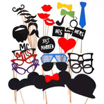 Set 31 de Accesorii pentru Petrecere, Flippy, Props pentru Coltul de Poze, Ochelari, Palarii, Mustata, Cravata,