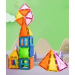 Set 32 Piese Magnetice de Constructie, Flippy, Piese 5.5 cm, Magnetic Tiles, Forme Geometrice, 3 Ani, ABS, Magnet, 20.5