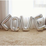 Set 4 Baloane din Folie Metalizata, Flippy, Figurine Litere, Model Scris Love, Tema Iubire, 80 cm, Ambalaj Individual,