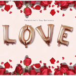 Set 4 Baloane din Folie Metalizata, Flippy, Figurine Litere, Model Scris Love, Tema Iubire, 80 cm, Ambalaj Individual,