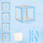 Set 4 Cutii pentru Baloane, Flippy, Model Scris Baby, Tematica Iubire, Cuburi Decorative din Plastic, Accesorii pentru