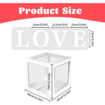 Set 4 Cutii pentru Baloane, Flippy, Model Scris Love, Tematica Iubire, Cuburi Decorative din Plastic, Accesorii pentru