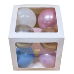 Set 4 Cutii pentru Baloane, Flippy, Model Simplu, Tematica Aniversare, Cuburi Decorative din Plastic, Accesorii pentru