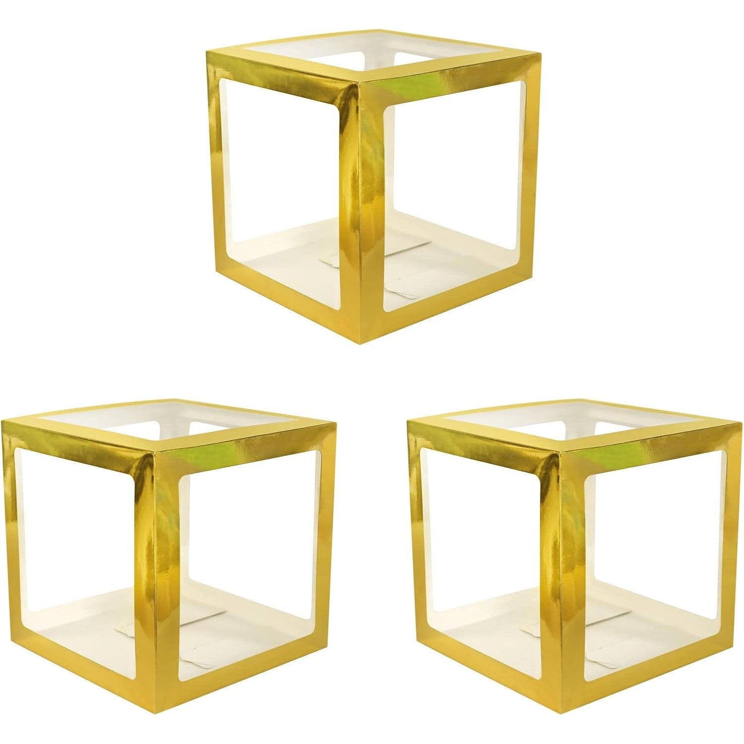 Set 4 Cutii pentru Baloane, Flippy, Model Simplu, Tematica Aniversare, Cuburi Decorative din Plastic, Accesorii pentru