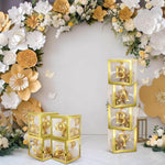 Set 4 Cutii pentru Baloane, Flippy, Model Simplu, Tematica Aniversare, Cuburi Decorative din Plastic, Accesorii pentru