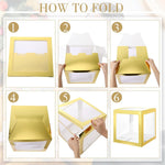 Set 4 Cutii pentru Baloane, Flippy, Model Simplu, Tematica Aniversare, Cuburi Decorative din Plastic, Accesorii pentru
