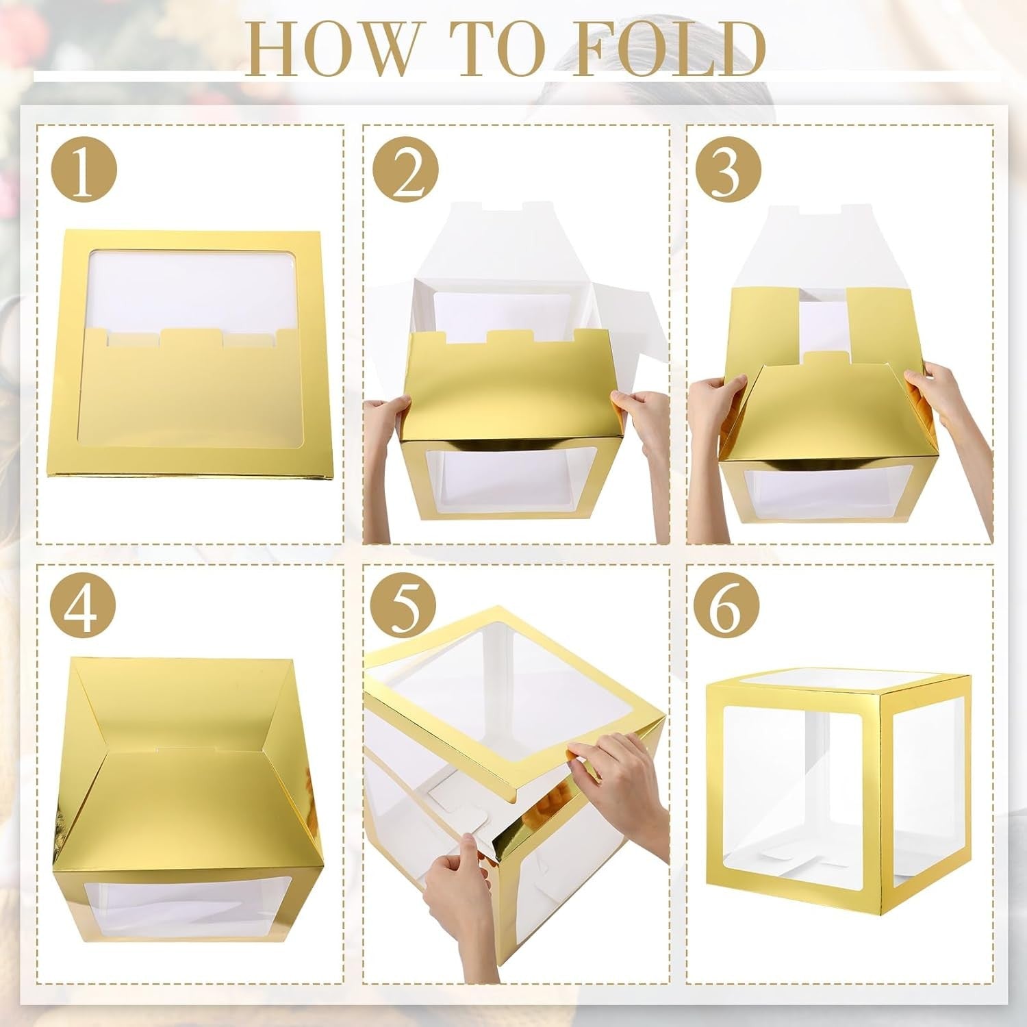 Set 4 Cutii pentru Baloane, Flippy, Model Simplu, Tematica Aniversare, Cuburi Decorative din Plastic, Accesorii pentru