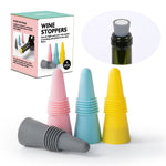 Set 4 dopuri reutilizabile din silicon Flippy, pentru sticle de vin, bautura, multicolor