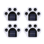 Set 4 Lampi Solare Led pentru Gradina, Flippy, Model Laba de Urs, 14 x 13 x 3 cm, Buton On-Off, Multicolor, Negru/Alb