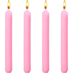 Set 4 Lumanari, Flippy, pentru Suport de Masa, Fara Miros si Fum, din Parafina, 2.2 x 25 cm, Roz