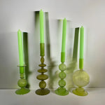 Set 4 Lumanari, Flippy, pentru Suport de Masa, Fara Miros si Fum, din Parafina, 2.2 x 25 cm, Verde