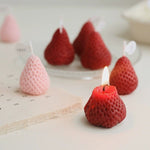 Set 4 Lumanari Parfumate, Flippy, Model Capsunici, Ardere 30 min, 52g, 6.3 x 6.3 x 3.8 cm, Rosu