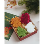 Set 4 Lumanari Parfumate, Flippy, Model Craciun, din Parafina, 10.2 x 9.1 x 2.7 cm, Multicolor