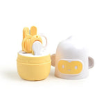 Set 4 Piese Ingrijire Unghii Bebelusi, Flippy, din ABS+Otel Inoxidabil, Cutie de Depozitare Tip Maimuta, de la 0 Luni,