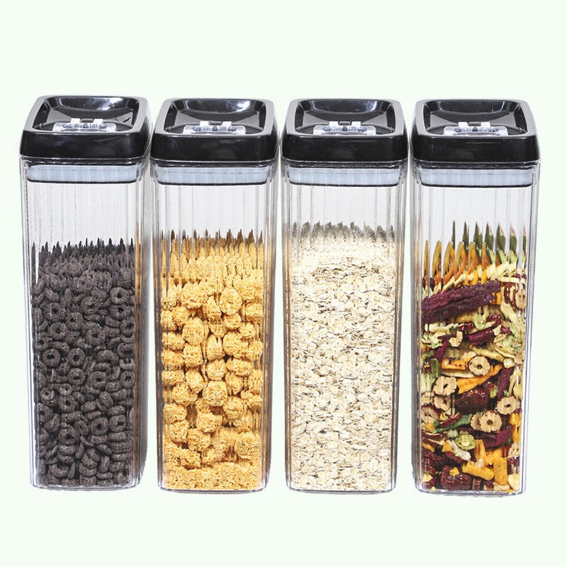 Set 4 Recipiente din Plastic, Flippy, pentru Alimente/Obiecte, Inchidere Ermetica, Textura Ondulata, 4 x 3.3 l,