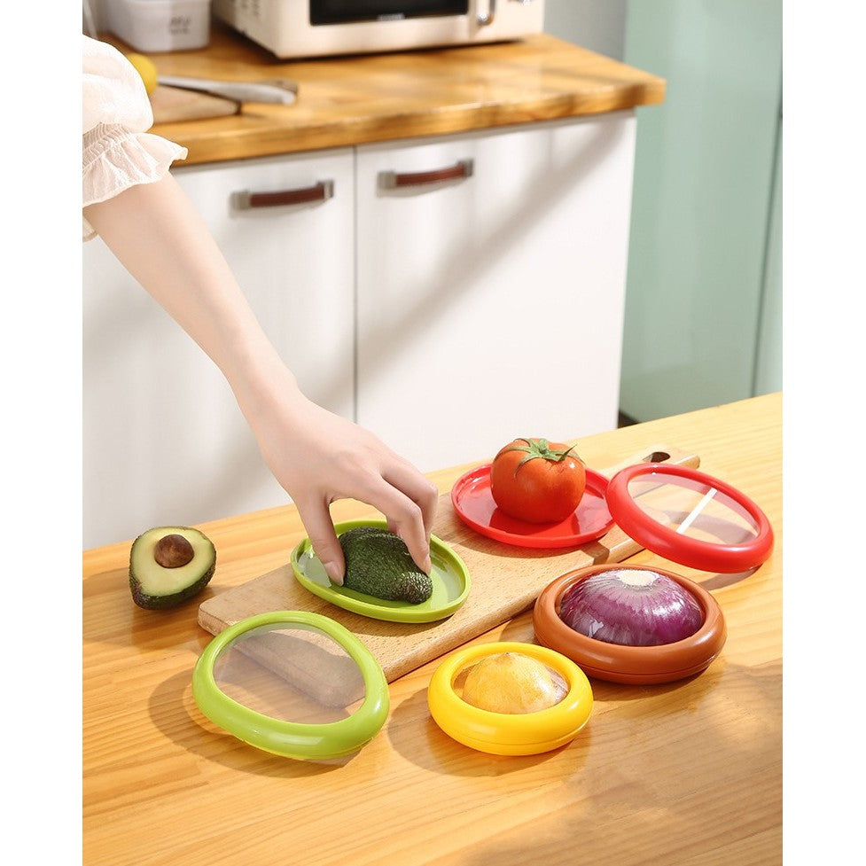 Set 4 Recipiente pentru Pastrarea Proaspata a Legumelor, Flippy, Cutii Portabile Sigilate Anti-oxidare, 4 Forme