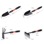 Set 4 Unelte de Gradina Flippy, Maner extensibil, pentru Plantare Prelucrare Sol si Ingrijire Plante, Material otel