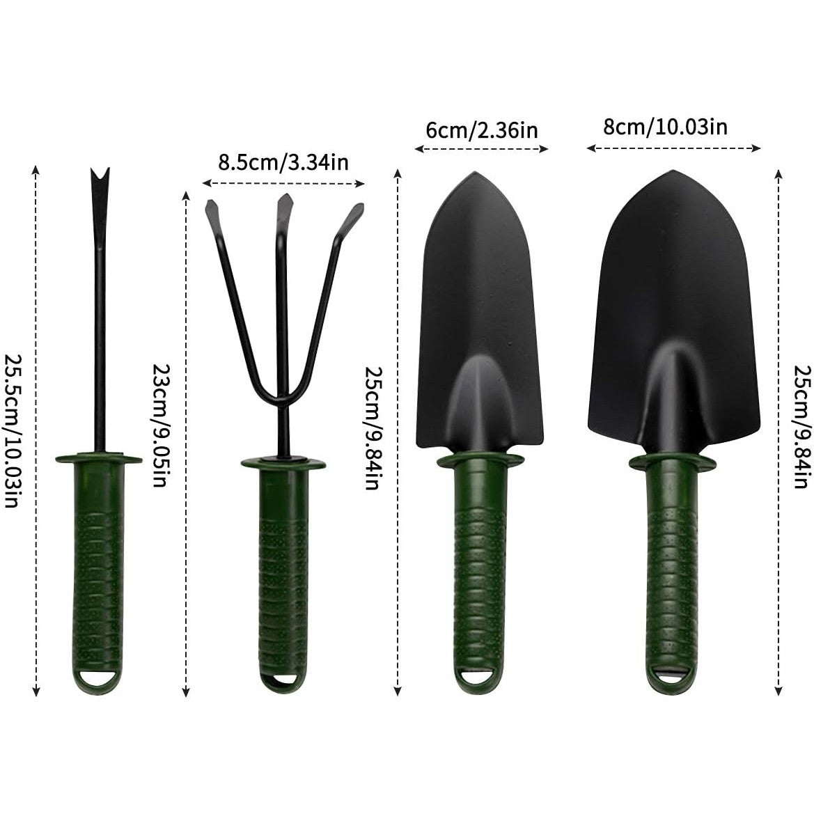 Set 4 Unelte de Gradina Flippy, pentru Plantare Prelucrare Sol si Ingrijire Plante, Material PVC si cardboard, 25 x 8.5