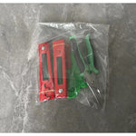 Set 4 Unelte de Gradinarit, Flippy, pentru Indepartare Spini Trandafiri si Taiere, din PVC/Otel Carbon, Rosu/Verde