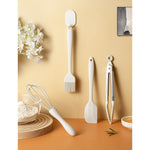 Set 4 Ustensile de Bucatarie, Flippy, din Silicon+Inox, Termorezistente, Antiaderente, 20 x 15 x 4 cm, Alb Ivory