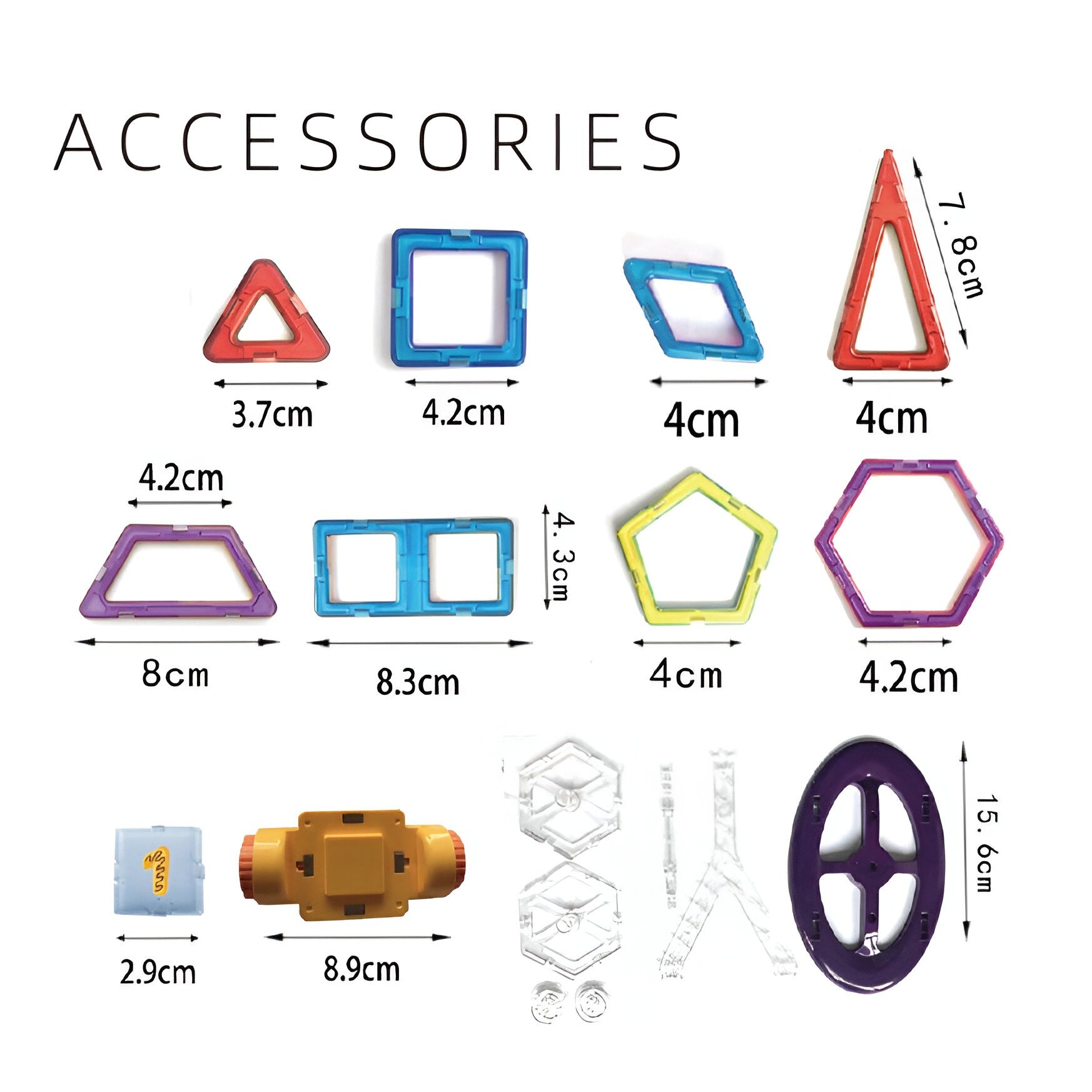 Set 40 Piese Magnetice de Constructie, Flippy, Piese Mici, Magnetic Blocks, Forme Geometrice, 3 Ani, ABS, Magnet, 20.5