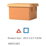 Set 40 Piese Magnetice de Constructie, Flippy, Piese Mici, Magnetic Blocks, Forme Geometrice, 3 Ani, ABS, Magnet, 20.5