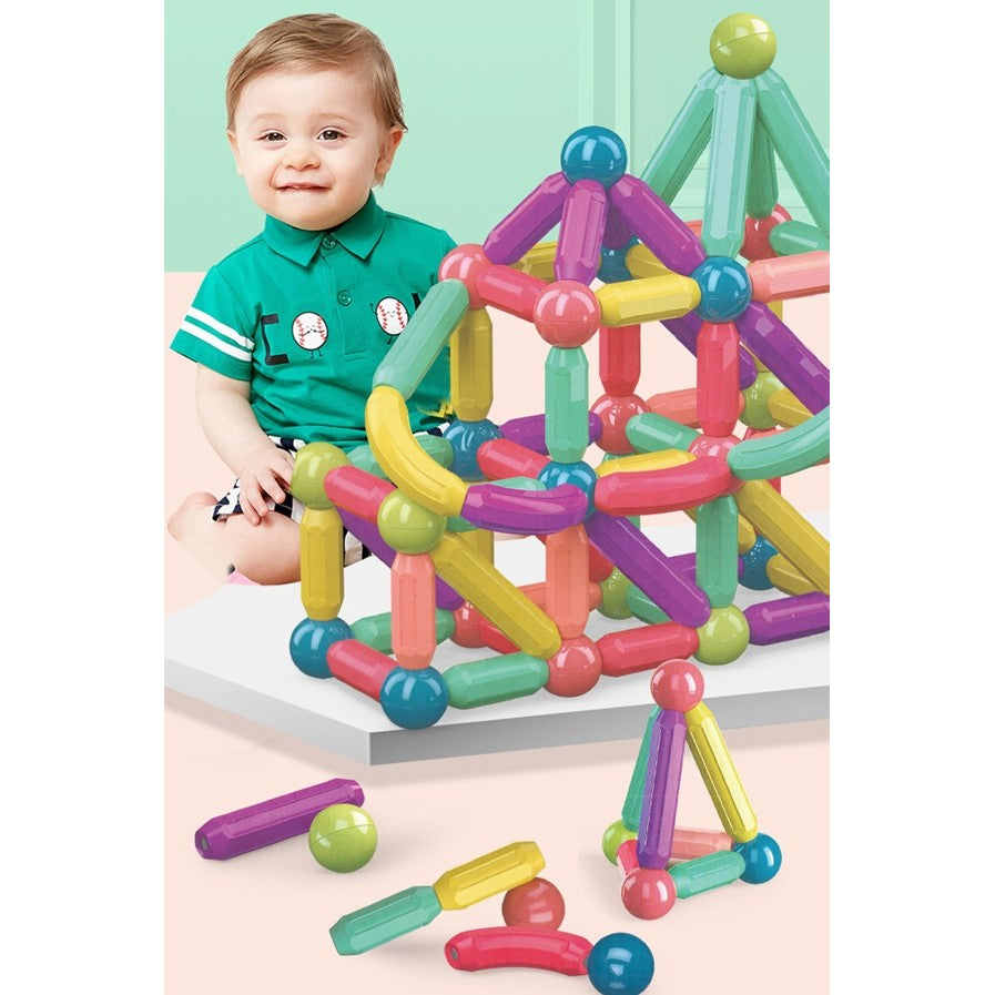 Set 42 de Piese Magnetice de Constructie, Flippy, Puzzle, Forme, 3 Ani, ABS, Magnet, 20x6.5x18 cm, Multicolor