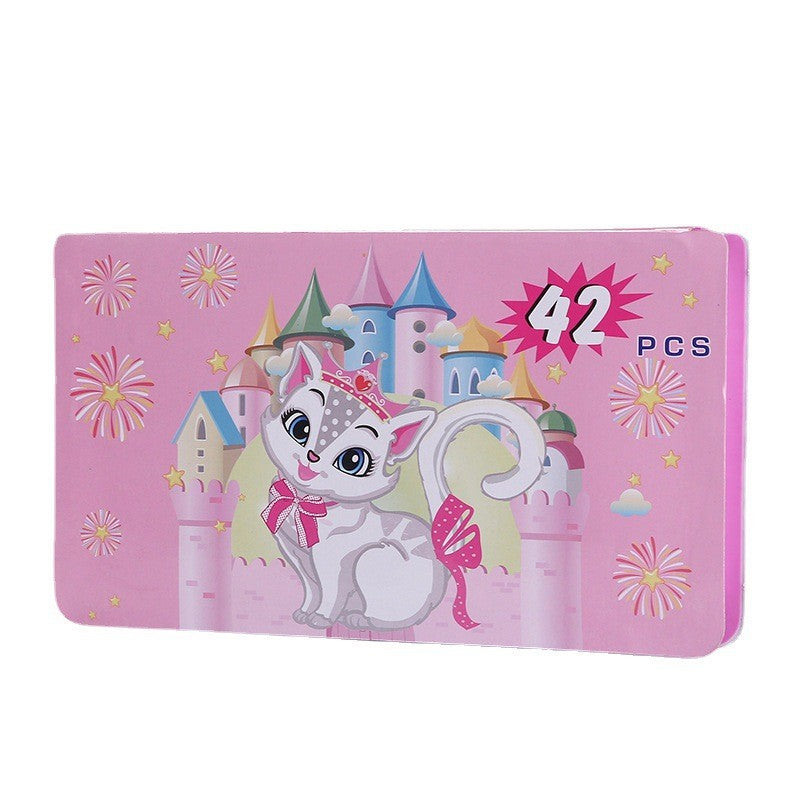 Set 42 Piese de Pictura si Desen, Flippy, Tip Penar, Model Pisicuta, 24.3 x 13 x 3 cm, Roz