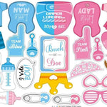 Set 30 de Accesorii pentru Petrecere, Flippy, Props pentru Coltul de Poze, Gender Reveal, Tematica Baby Shower,