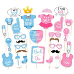 Set 30 de Accesorii pentru Petrecere, Flippy, Props pentru Coltul de Poze, Gender Reveal, Tematica Baby Shower,